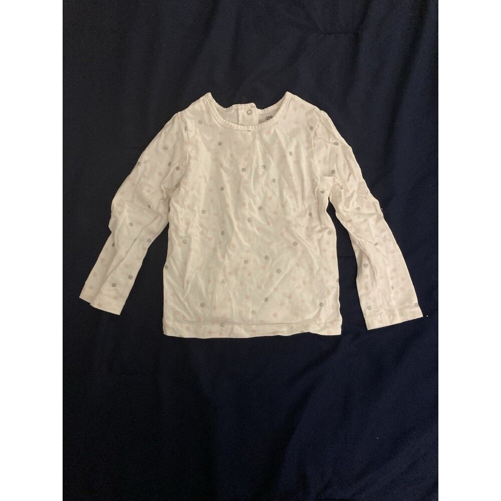 4T Little Me girl clothes - 1 piece long sleeved shirt | polka dot theme